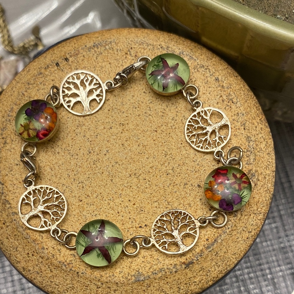Stamped Sterling silver Tree of Life Bracelet.